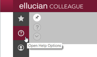 Screenshot of where to access Colleague help options